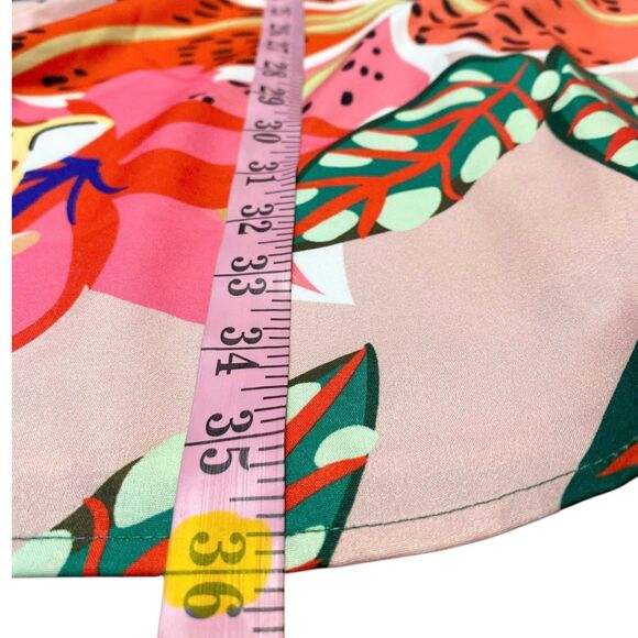 NWT Tropical Halterneck Mini Dress Plus 3X Palm Leaf Print Party Festival - Picture 7 of 10